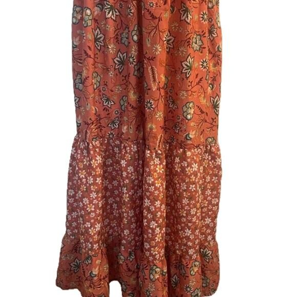 Land of the Free Floral Orange Maxi Dress, Medium - Picture 3 of 5